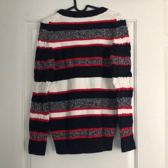 Tommy Crewneck Striped Cable-Knit Sweater - Picture 2 of 6